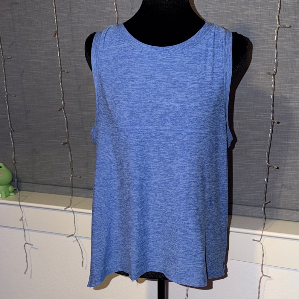 Blue Sleeveless Athletic Tank Top